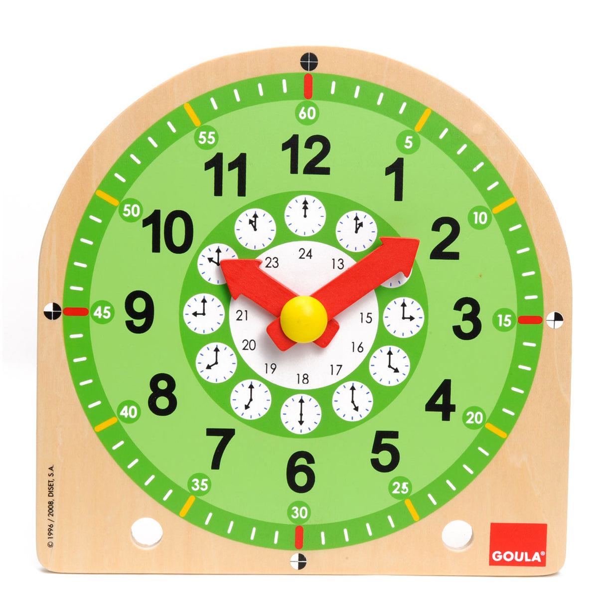 Horloge d'apprentissage en bois de Goula