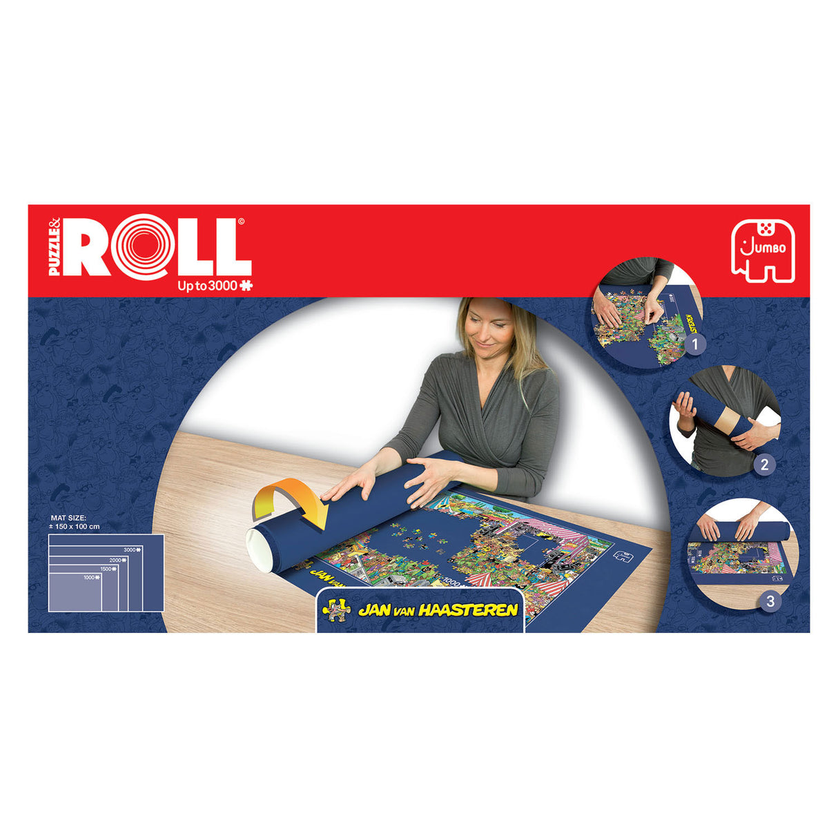 Tapis et rouleau de puzzle Jan van Haasteren, jusqu'à 3000 pièces