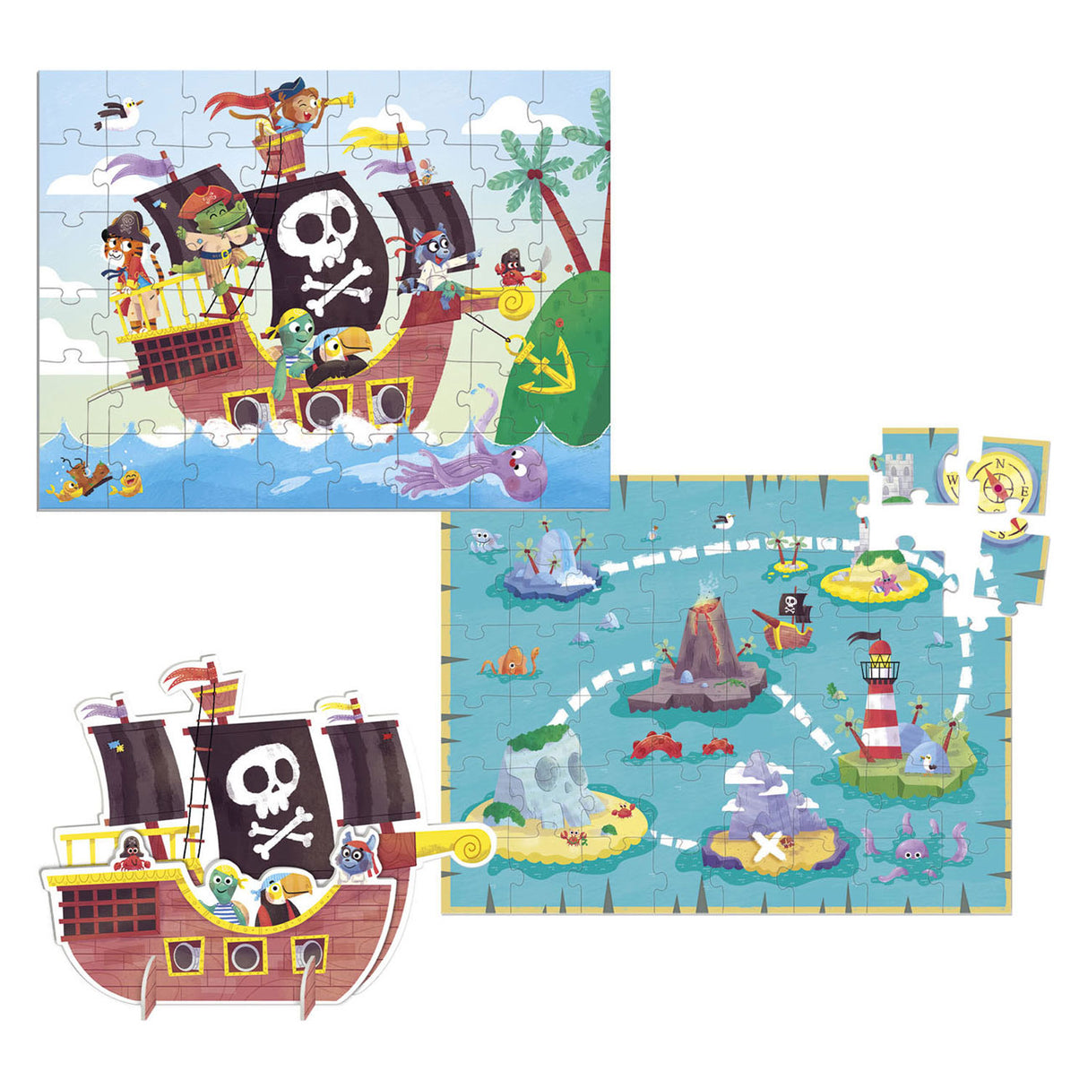 Puzzle goula géant pirates xxl, 48 pcs.