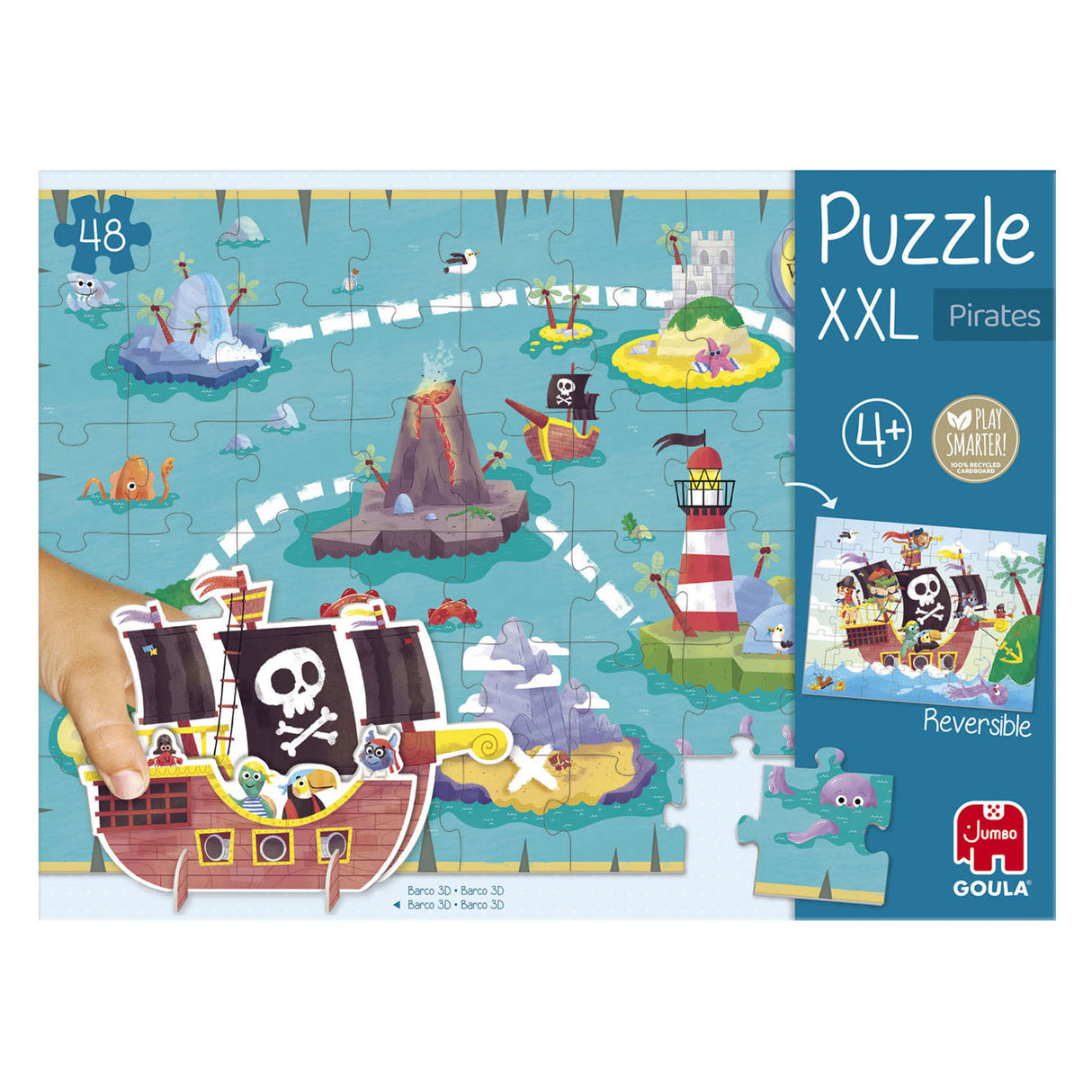 Goula puzzle enfant diset xxl bateau pirate 48 pièces