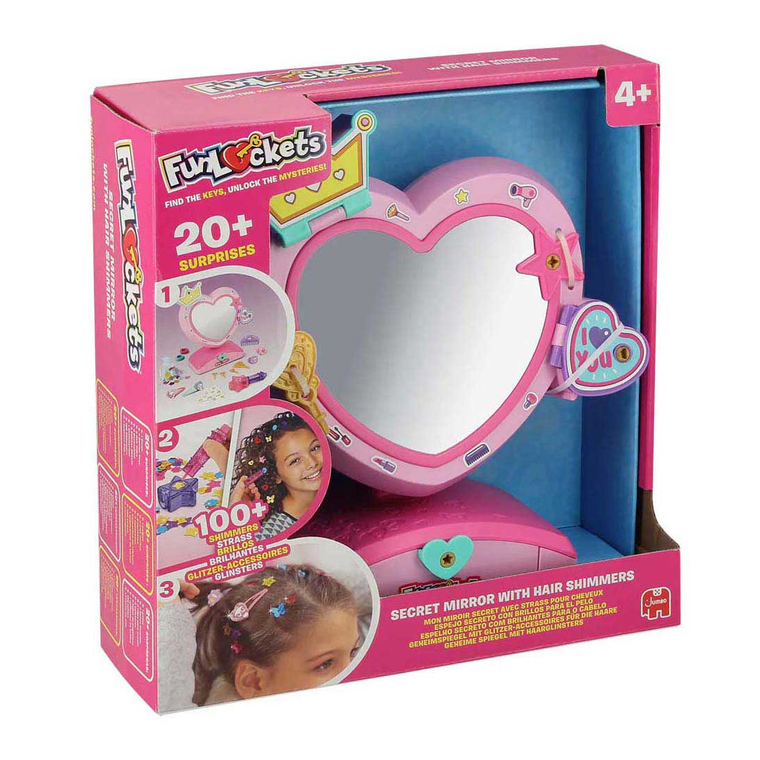 Miroir secret Jumbo funlockets avec paillettes pour cheveux | 2 pièces