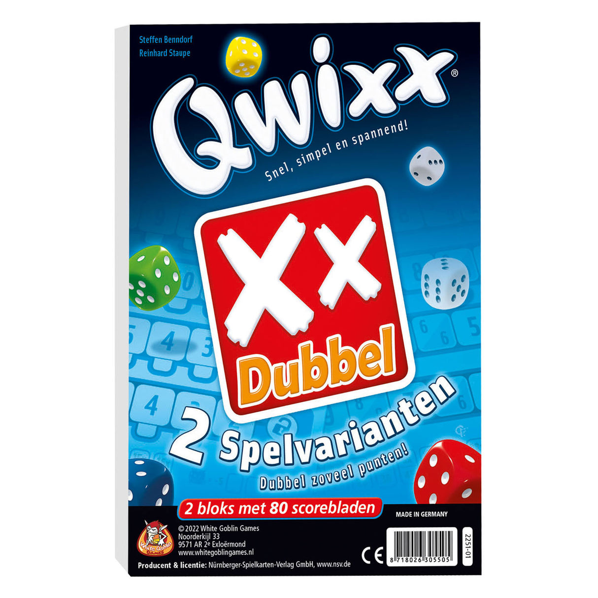 White Goblin Games Qwixx Jeu de double dés