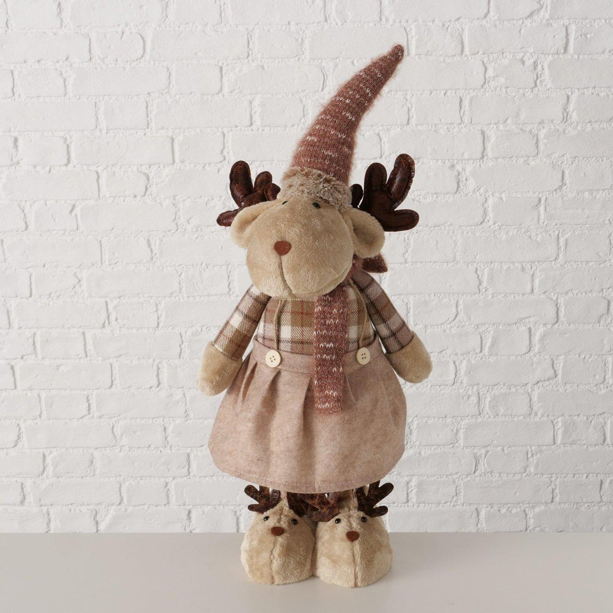 Boltze home figurine cerf kaley marron 27x30x110cm