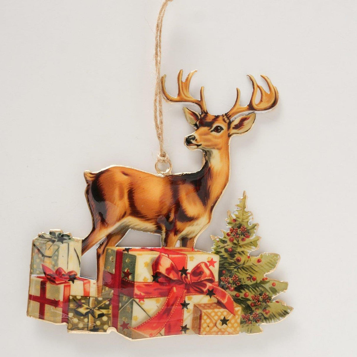 Boltze home Pendentif de Noël cerf 14,5x15cm