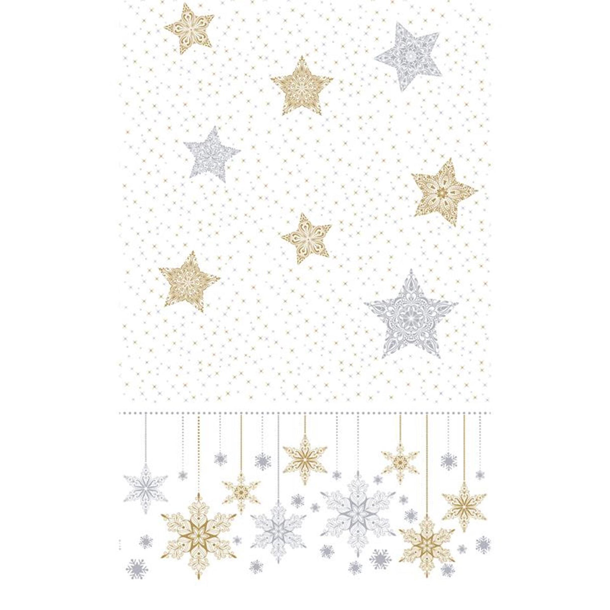 Nappe Duni étoiles de neige blanc 138x220