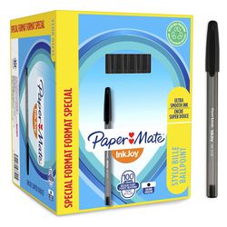 Stylos à bille Paper Mate Inkjoy 100 pièces | pointe moyenne (1,0 mm) | noir | 100 pièces