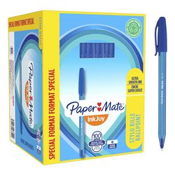 Stylos à bille Paper Mate Inkjoy 100 pièces | pointe moyenne (1,0 mm) | bleu | 100 pièces