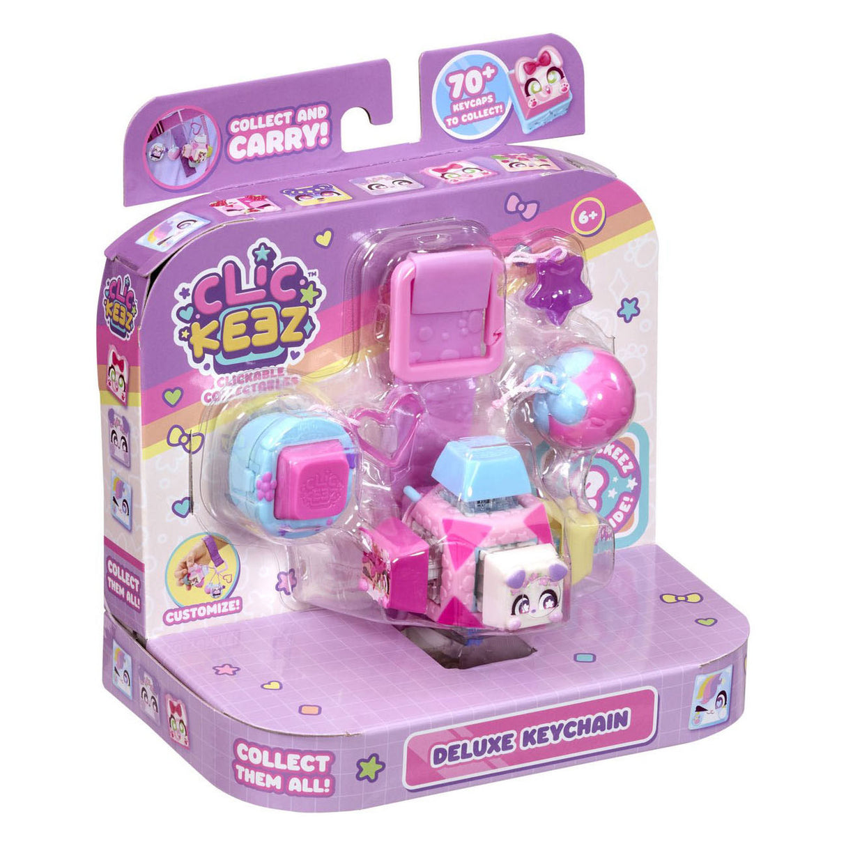 Clickeez série 1 - porte-clés cube - jouets fidget - collectionnez-les tous - anti stress - jouets - relaxation - clavier fidget