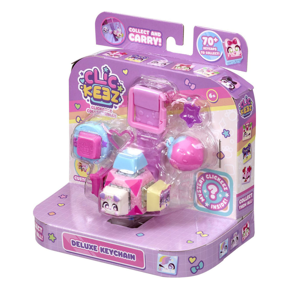 Clickeez série 1 - porte-clés cube - jouets fidget - collectionnez-les tous - anti stress - jouets - relaxation - clavier fidget