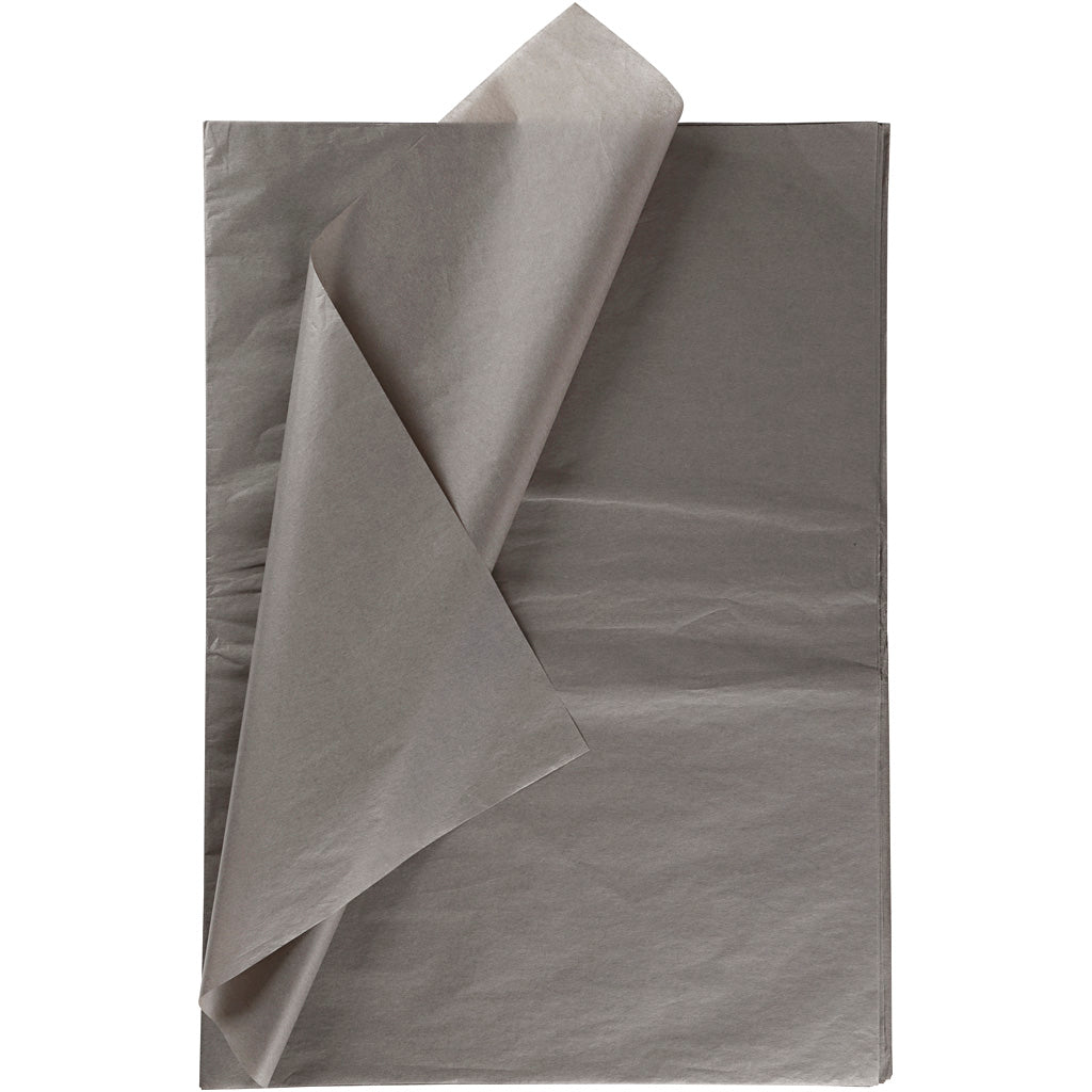 Papier de soie Creativ company, feuille 50x70 cm, 17 gr, gris foncé, 25 feuilles 1 boîte