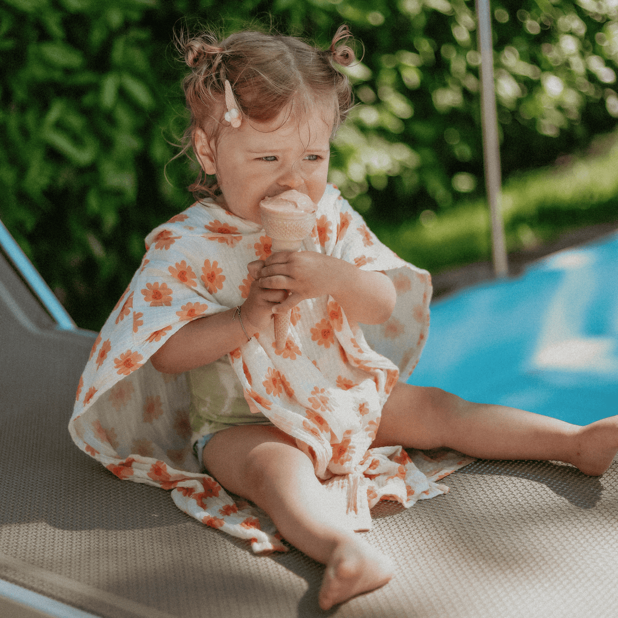 Amour floral | poncho de plage hydrophile multicolore 50 x 50 cm