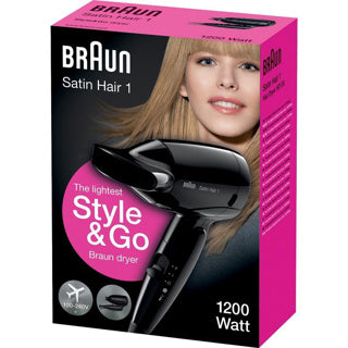 Cheveux satinés Braun 1 style go hd130e