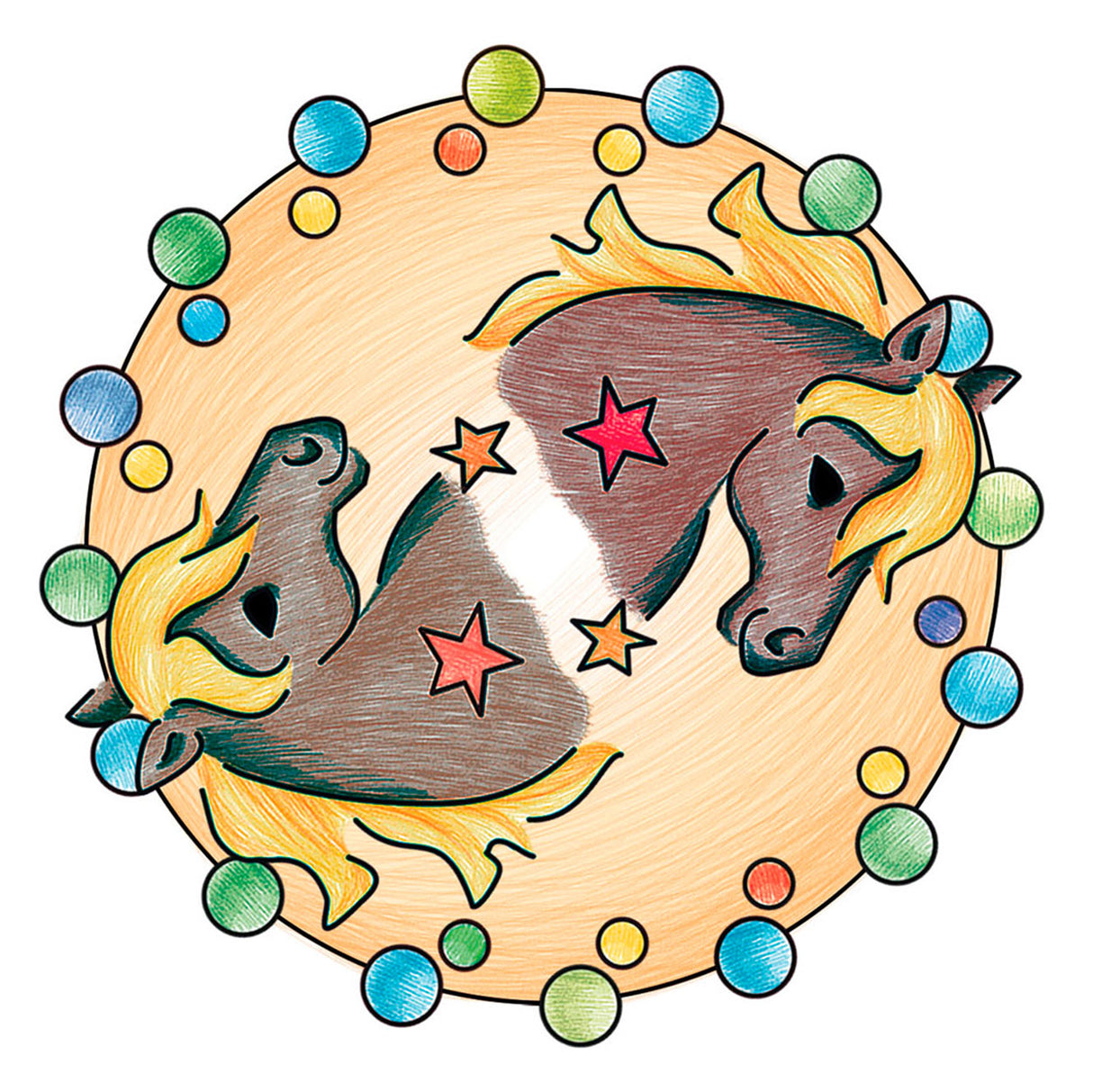 Mandala designer Ravensburger mini - chevaux