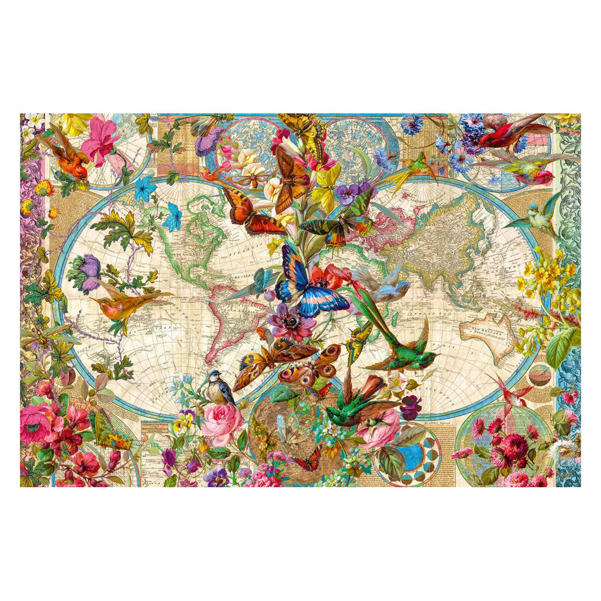 Ravensburger puzzle carte du monde de la flore et de la faune - puzzle - 2000 pièces