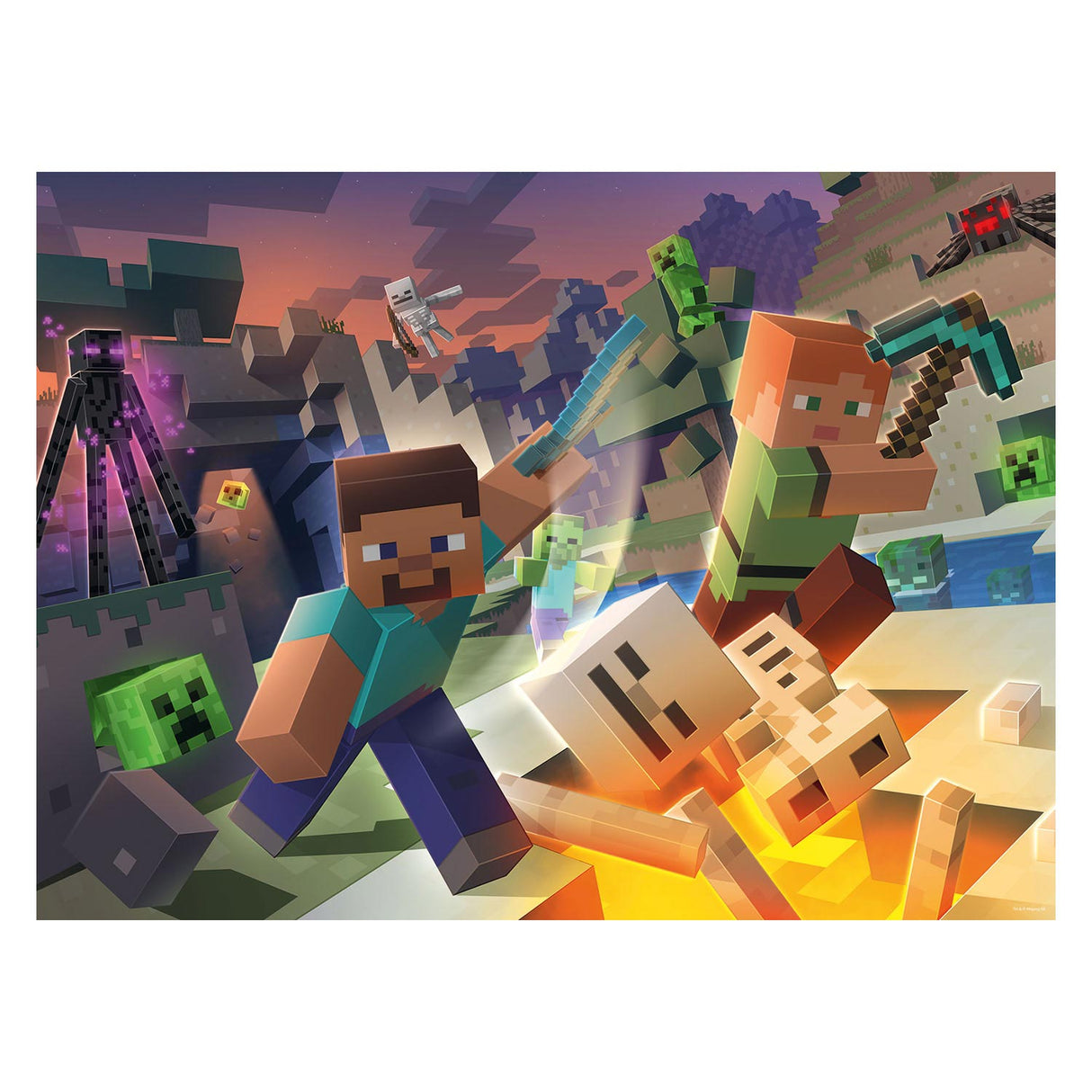 Ravensburger puzzle monstre minecraft - puzzle - 100 pièces xl