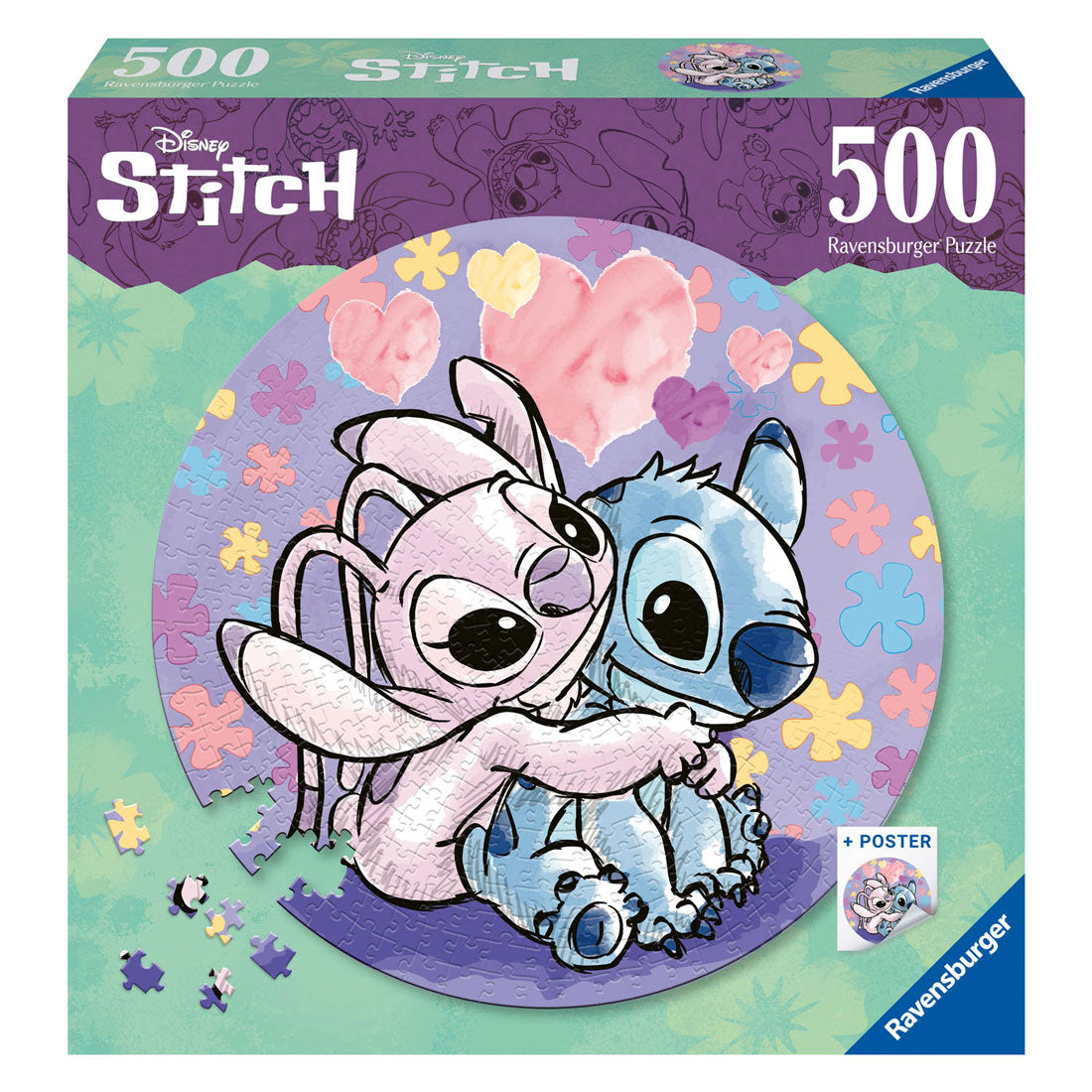 Ravensburger puzzle rond point disney - puzzle - 500 pièces