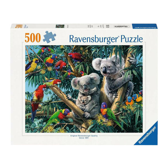 Ravensburger puzzle animaux koalas dans l'arbre - 500 pièces.