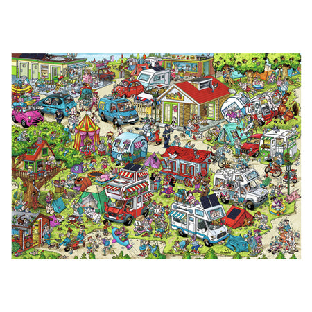 Ravensburger puzzle station de vacances 1 - puzzle de dessin animé de camping 1000 pièces.