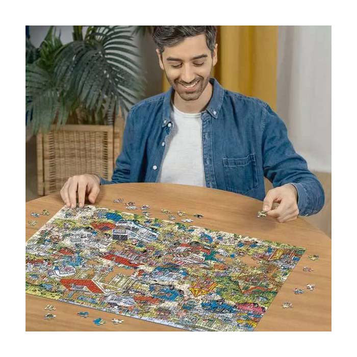 Ravensburger puzzle station de vacances 1 - puzzle de dessin animé de camping 1000 pièces.