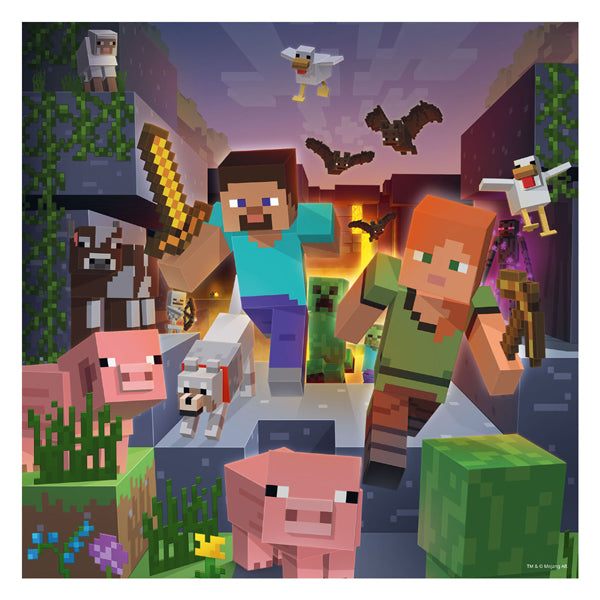 Ravensburger puzzle minecraft biomes - puzzle - 3x49 pièces