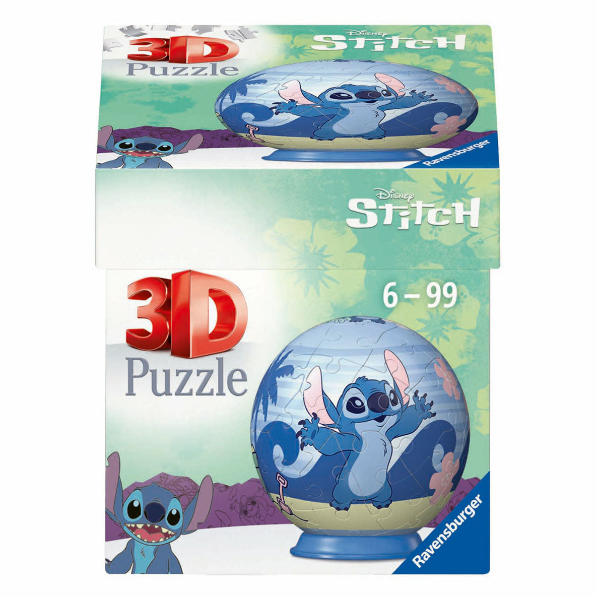 Ravensburger - puzzle-balle disney stitch - puzzle boule 3d - 55 pièces