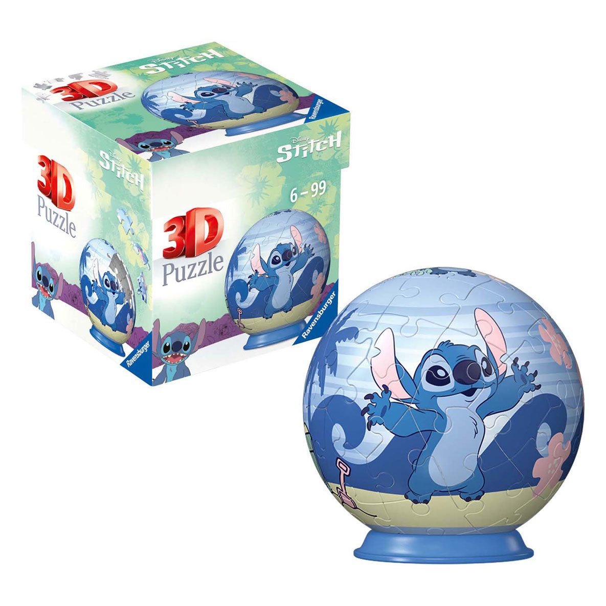 Ravensburger - puzzle-balle disney stitch - puzzle boule 3d - 55 pièces