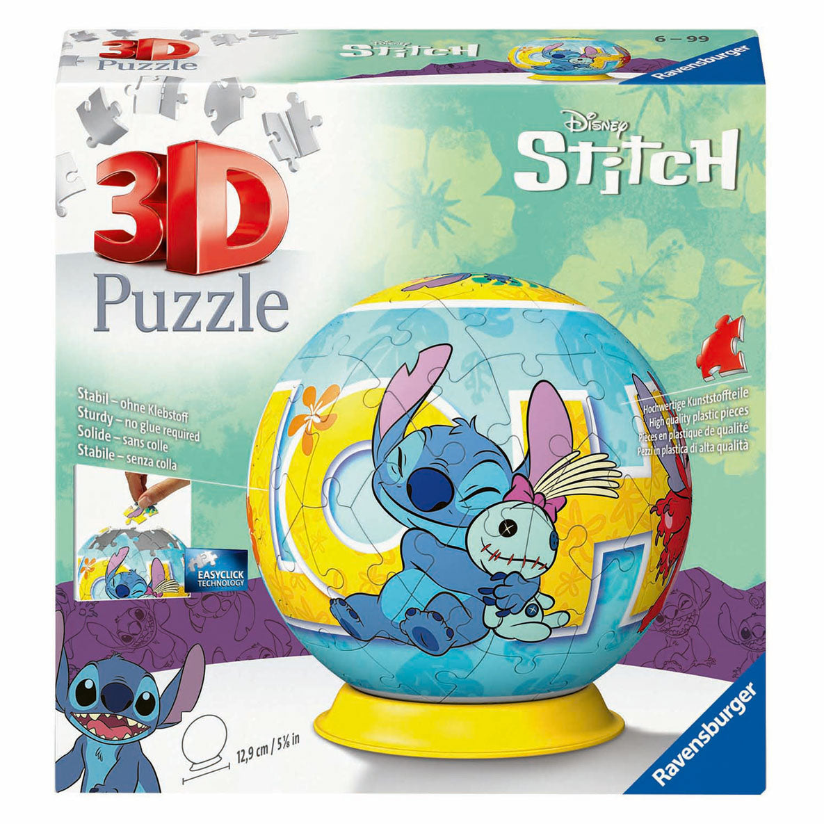 Ravensburger Puzzle 3D Ball Stitch et Pop, 54 pièces.