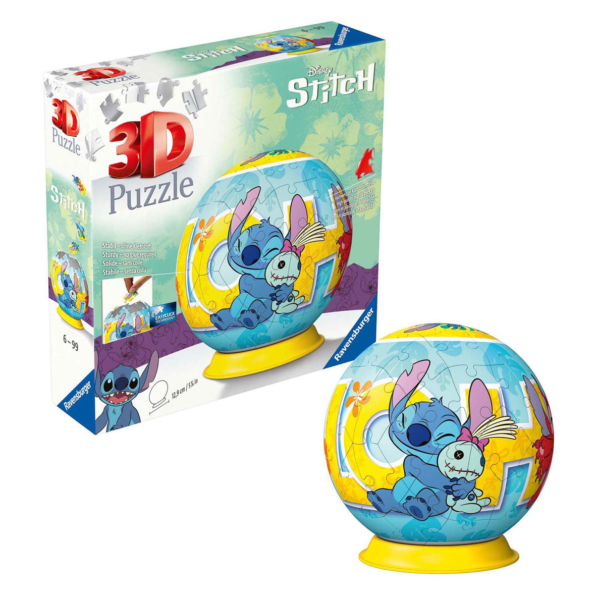 Ravensburger Puzzle 3D Ball Stitch et Pop, 54 pièces.