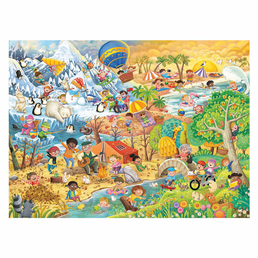 Puzzle Ravensburger - quatre saisons de plaisir - 100 pièces xxl