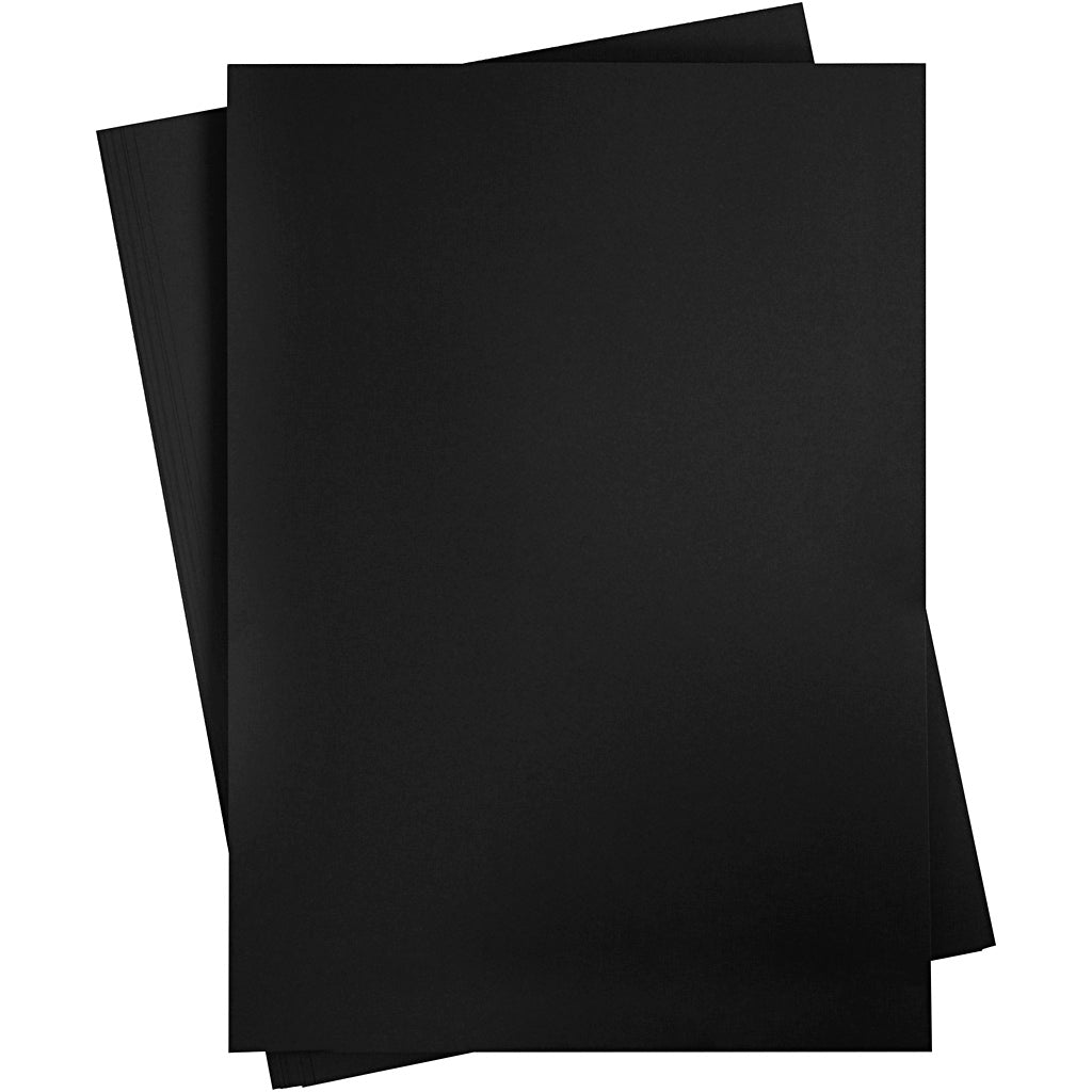 Carton coloré Creativ company, a2, feuille 420x594 mm, 180 gr, noir, 10 feuilles 1 boîte