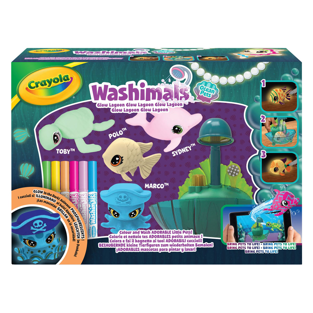 Goliath Games Crayola Washimals Ensemble de jeu Ocean Glow Lagon
