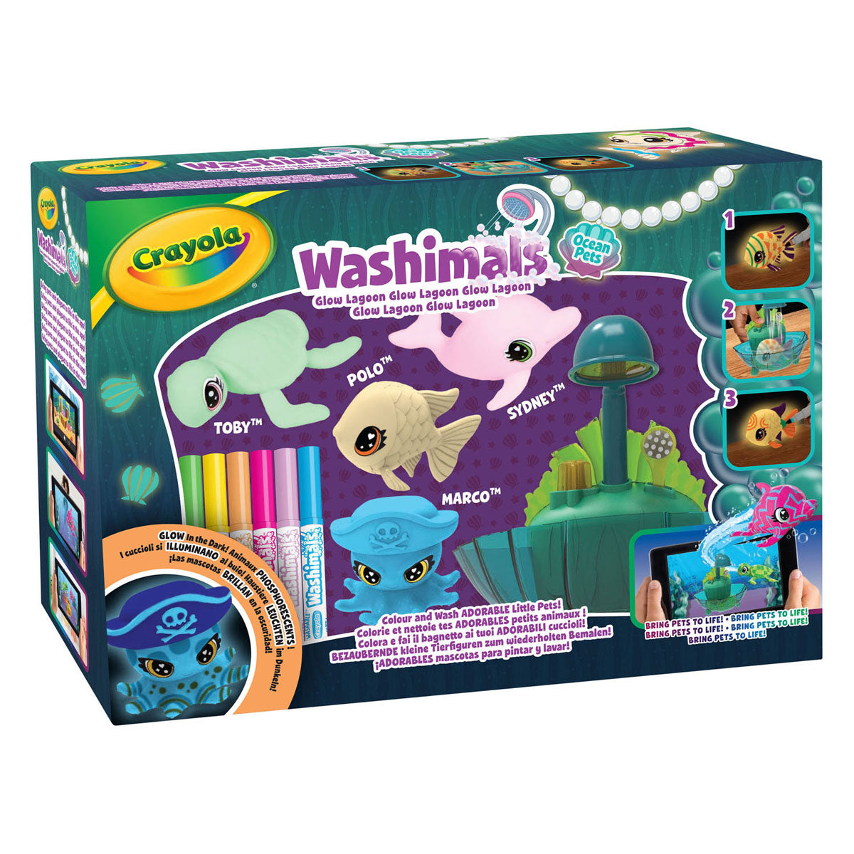 Goliath Games Crayola Washimals Ensemble de jeu Ocean Glow Lagon
