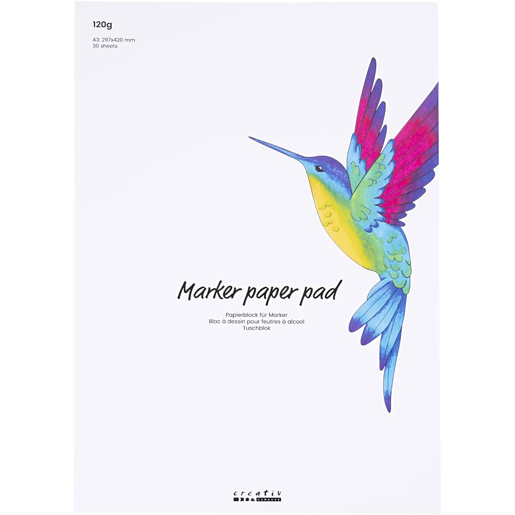 Creativ Company Paper Bloc pour étouffer White A3, 30 feuilles