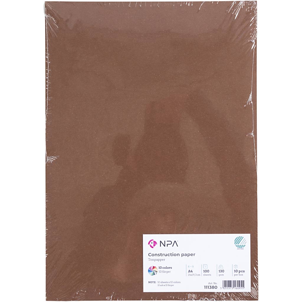 Papier créatif Creativ company, format A4, 120 gr, différentes couleurs, 100 feuilles, 1 boîte