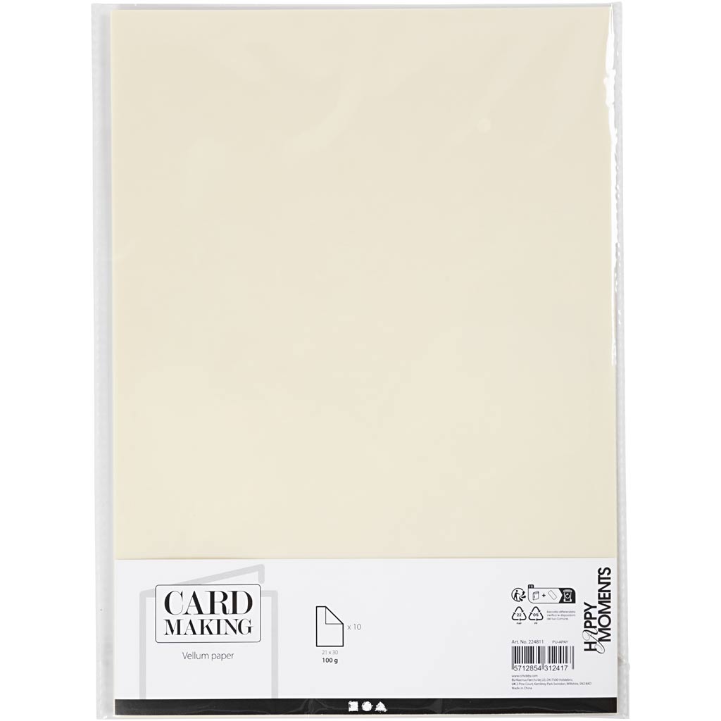 Creativ Company Vellum Paper A4 Off-White, 10 feuilles