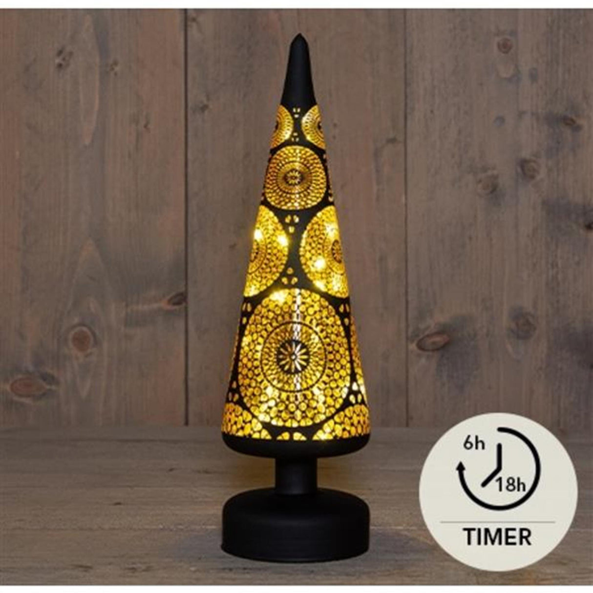 Anna's collection Sapin de Noël LED en verre Marrakech 9x30cm