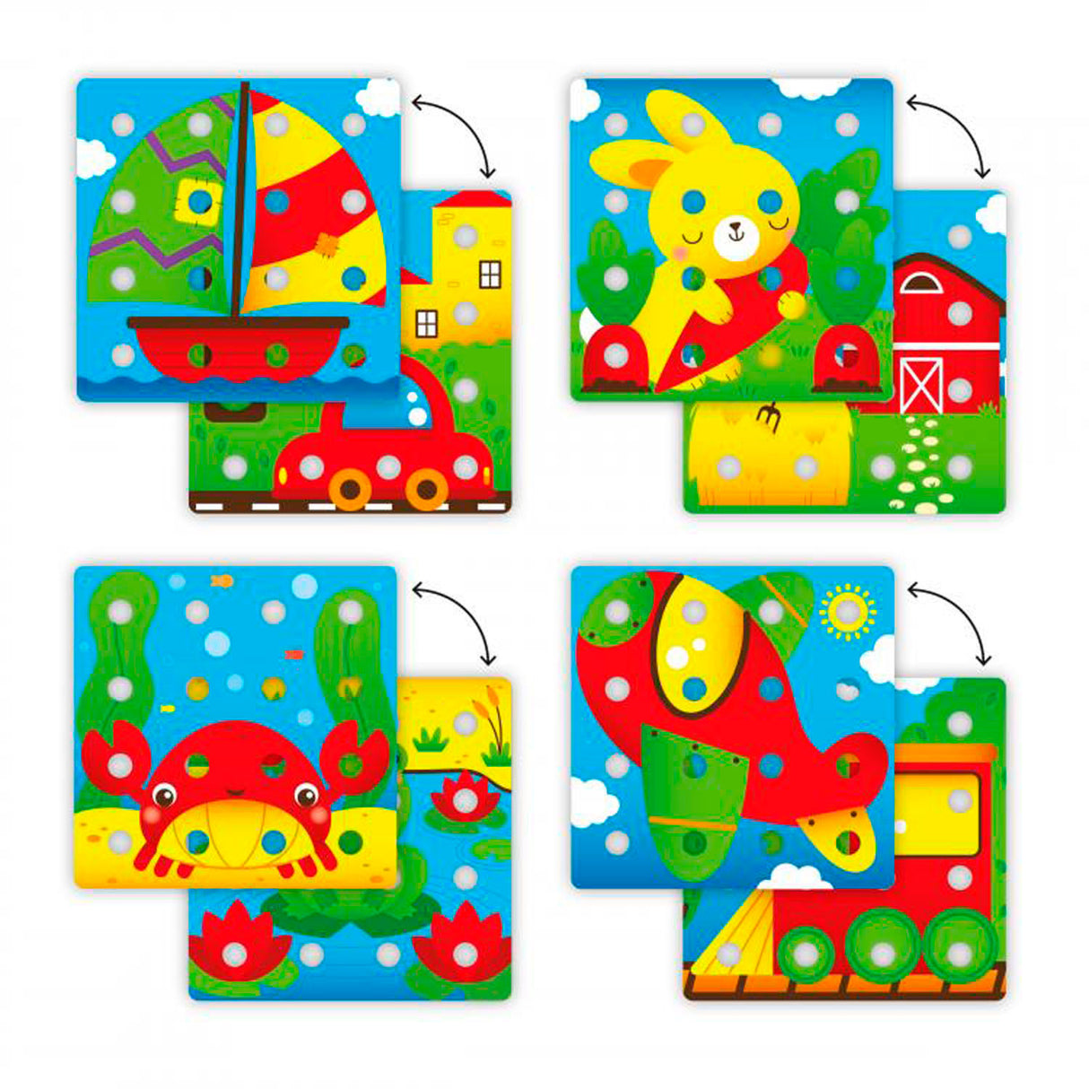 Quercetti jeu d'empilage jumbo peggy junior carton 24 pièces
