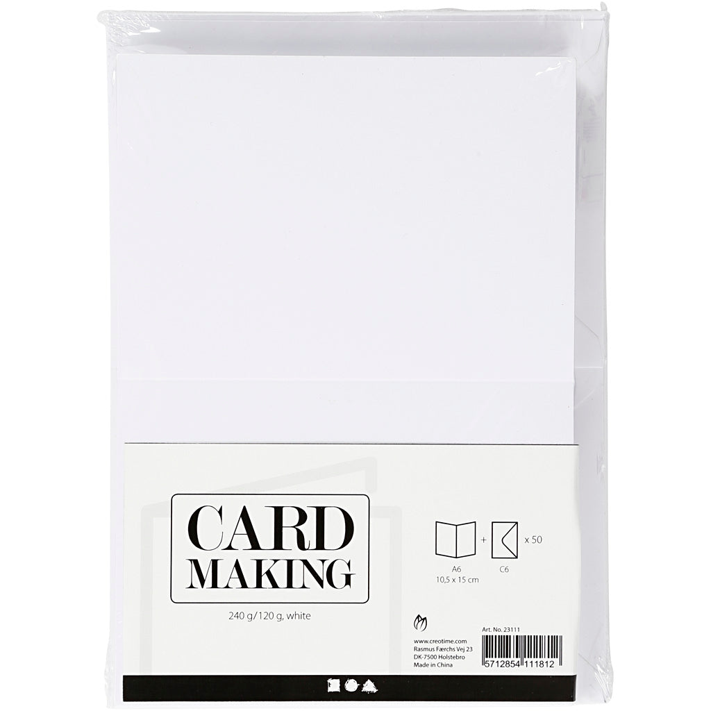Société créative https : www.ccobby.nl cartes-et-enveloppes-size-card-10-5x15-cm-size-envelope-11-5x16-5-cm-120-240-wit-50-set-1-box