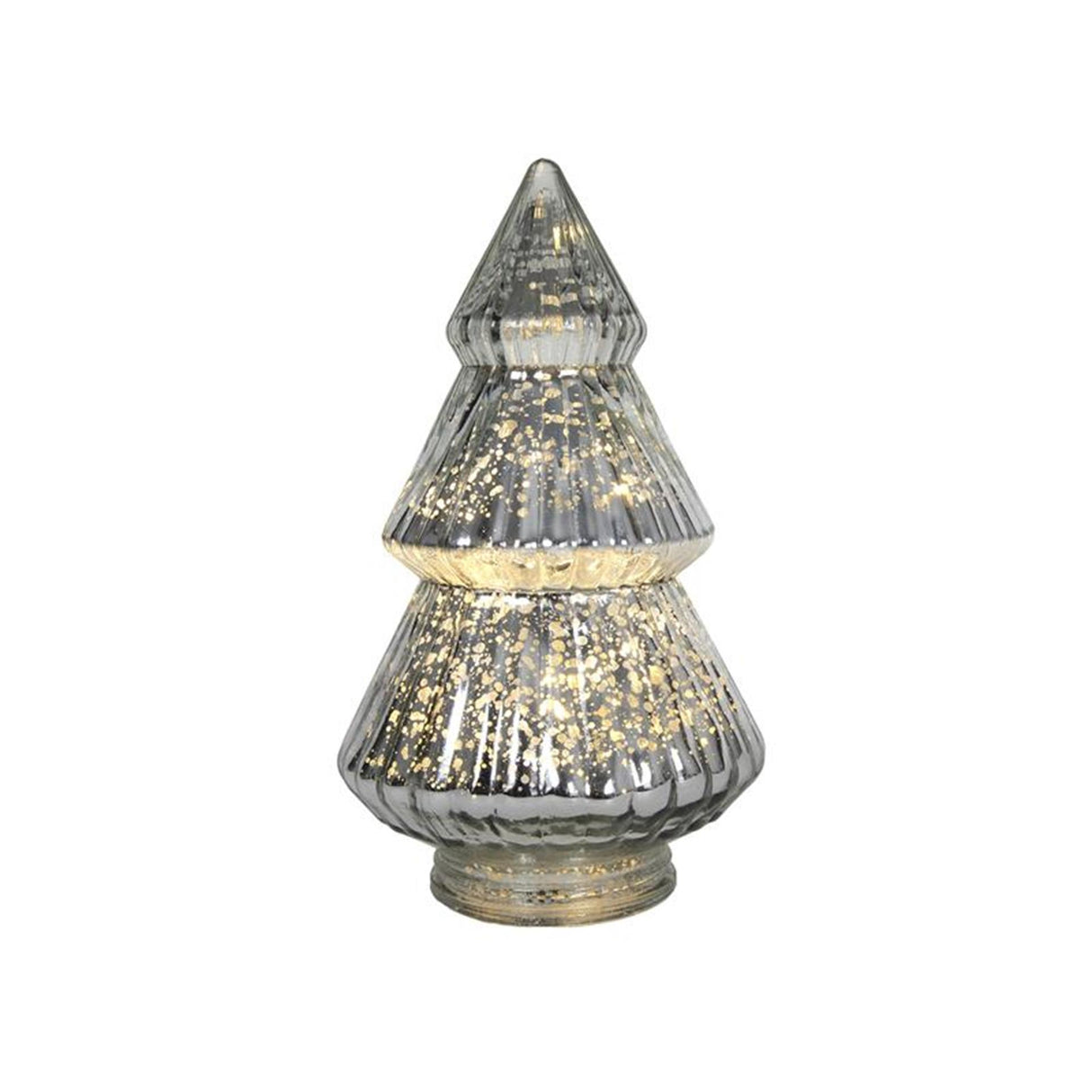 Svenska statue vivante sapin de Noël verre LED argent 22cm