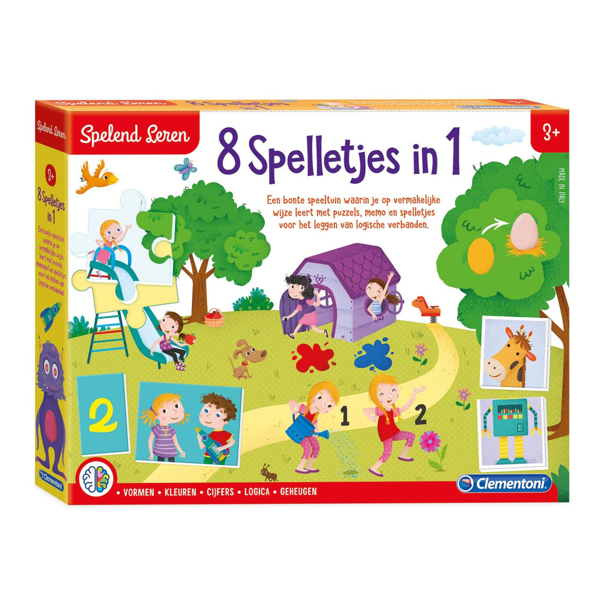 Clementoni apprendre par le jeu - 8 jeux en 1 - jouets éducatifs - jouets pour tout-petits - 3-5 ans