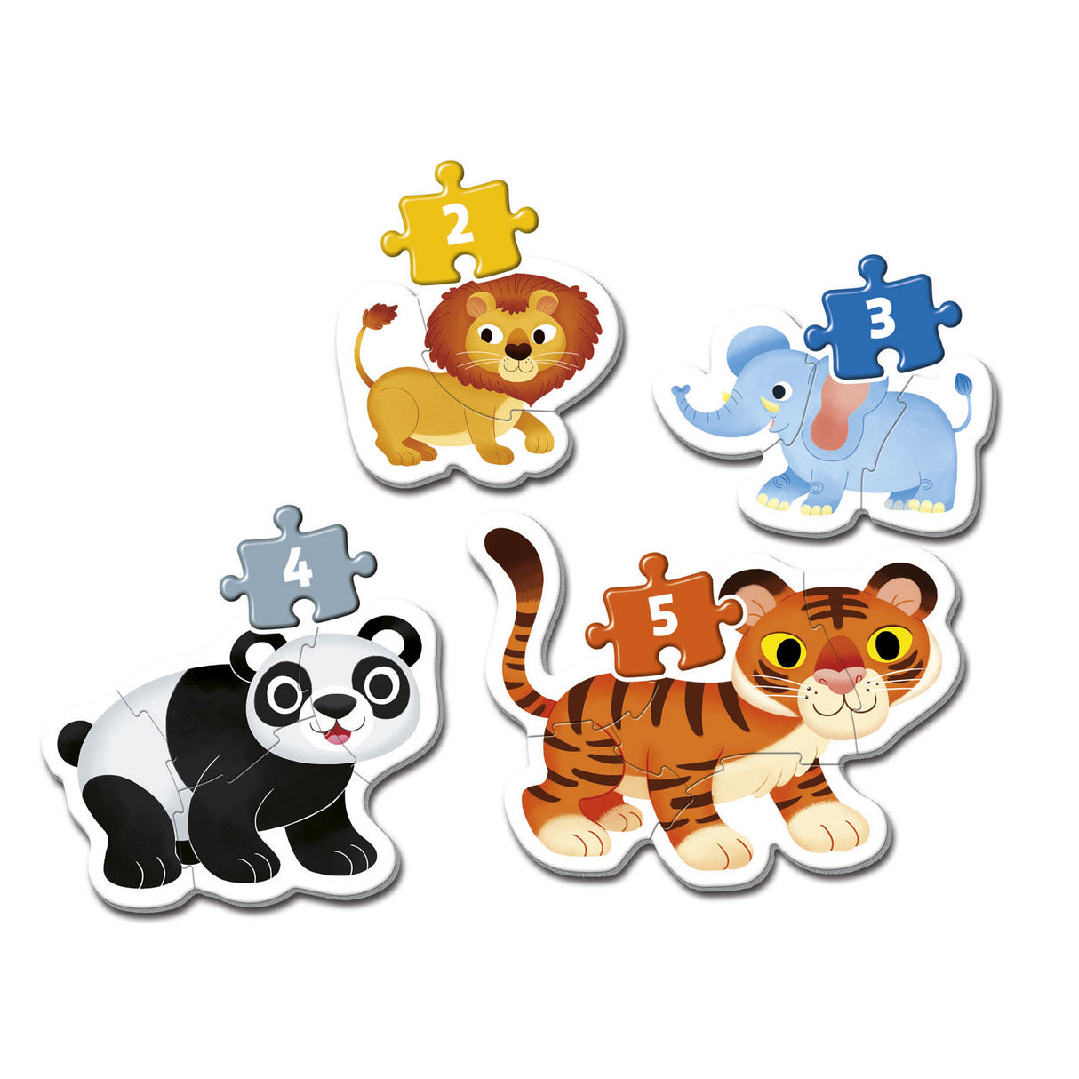 Clementoni Puzzle Mes premiers pièces d'animaux sauvages 2, 3, 4, 5