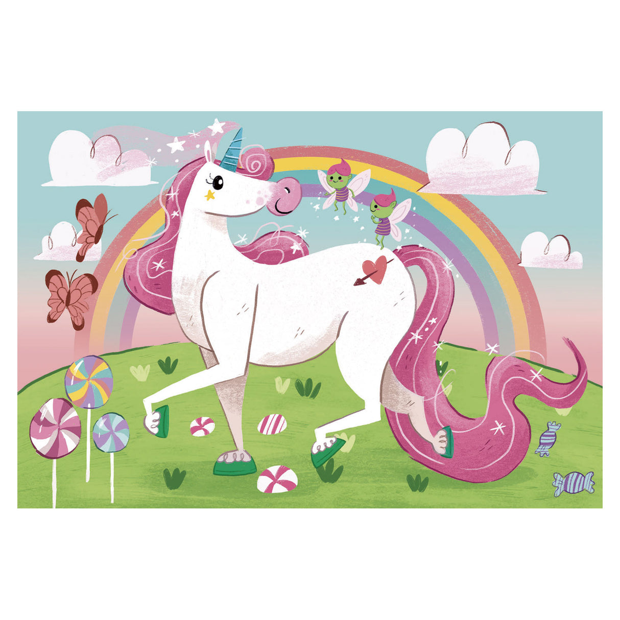 Clementoni - puzzle - 104 pièces - je crois aux licornes géniales - puzzle pour enfants - supercolor