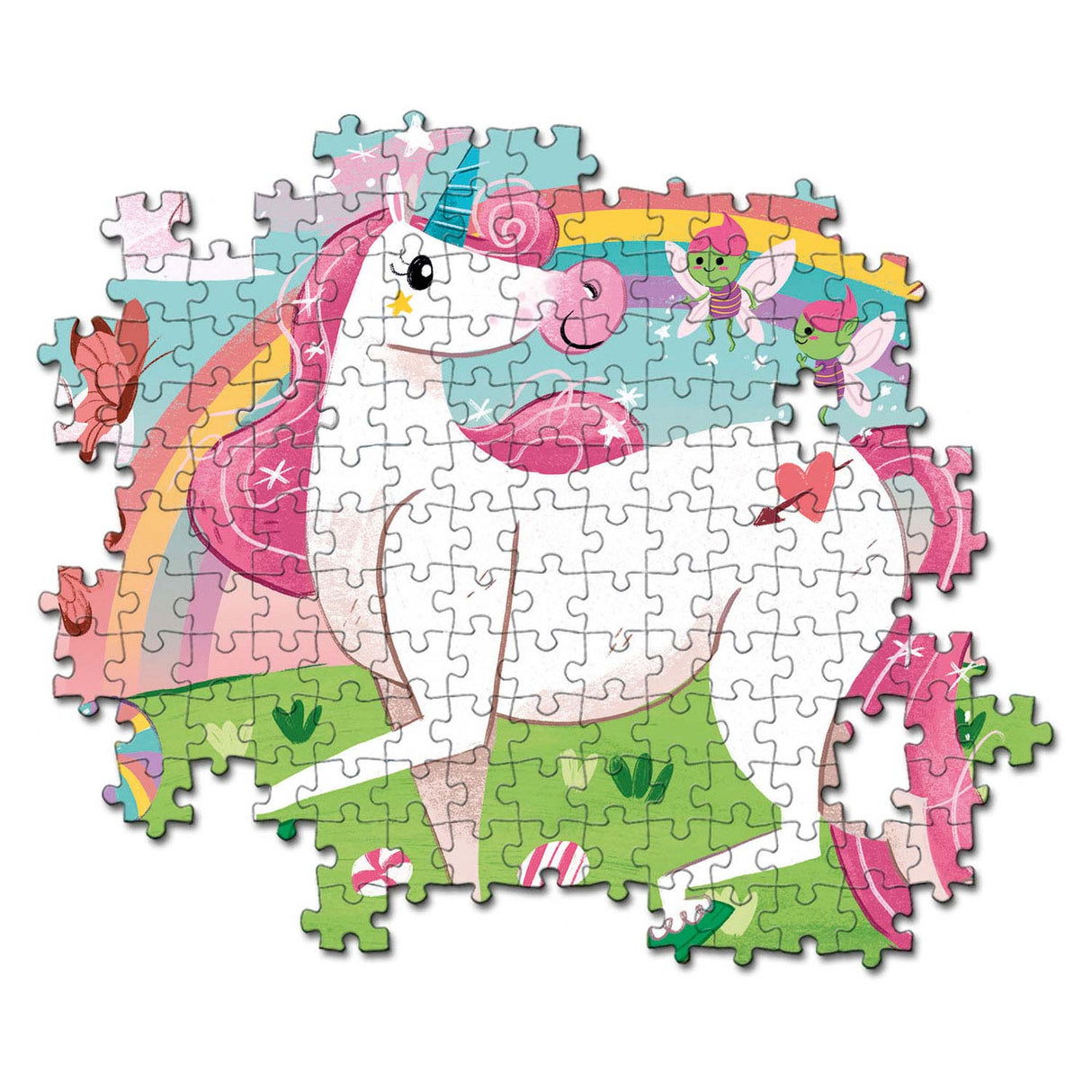 Clementoni - puzzle - 104 pièces - je crois aux licornes géniales - puzzle pour enfants - supercolor