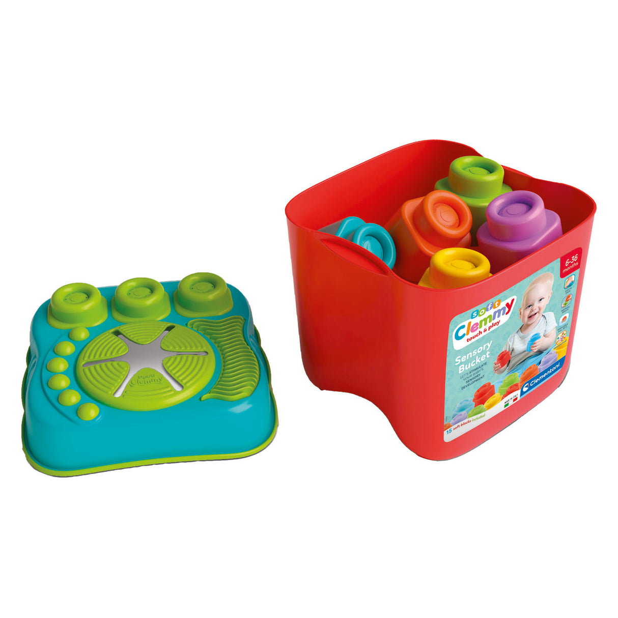 Clementoni baby clemmy - seau sensoriel avec blocs