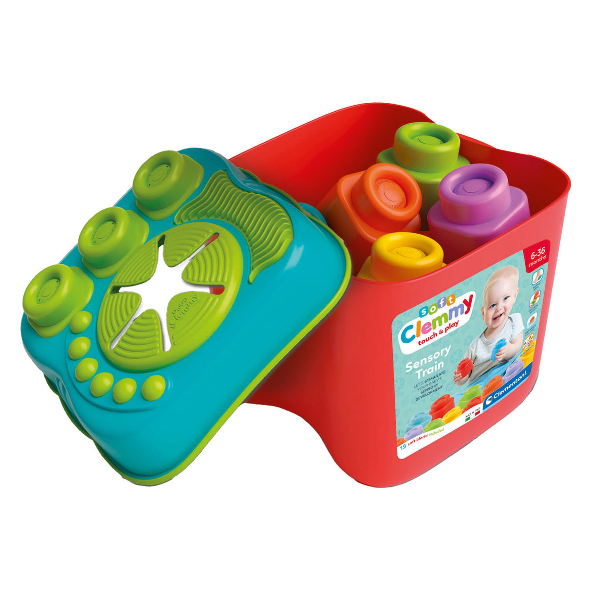 Clementoni baby clemmy - seau sensoriel avec blocs