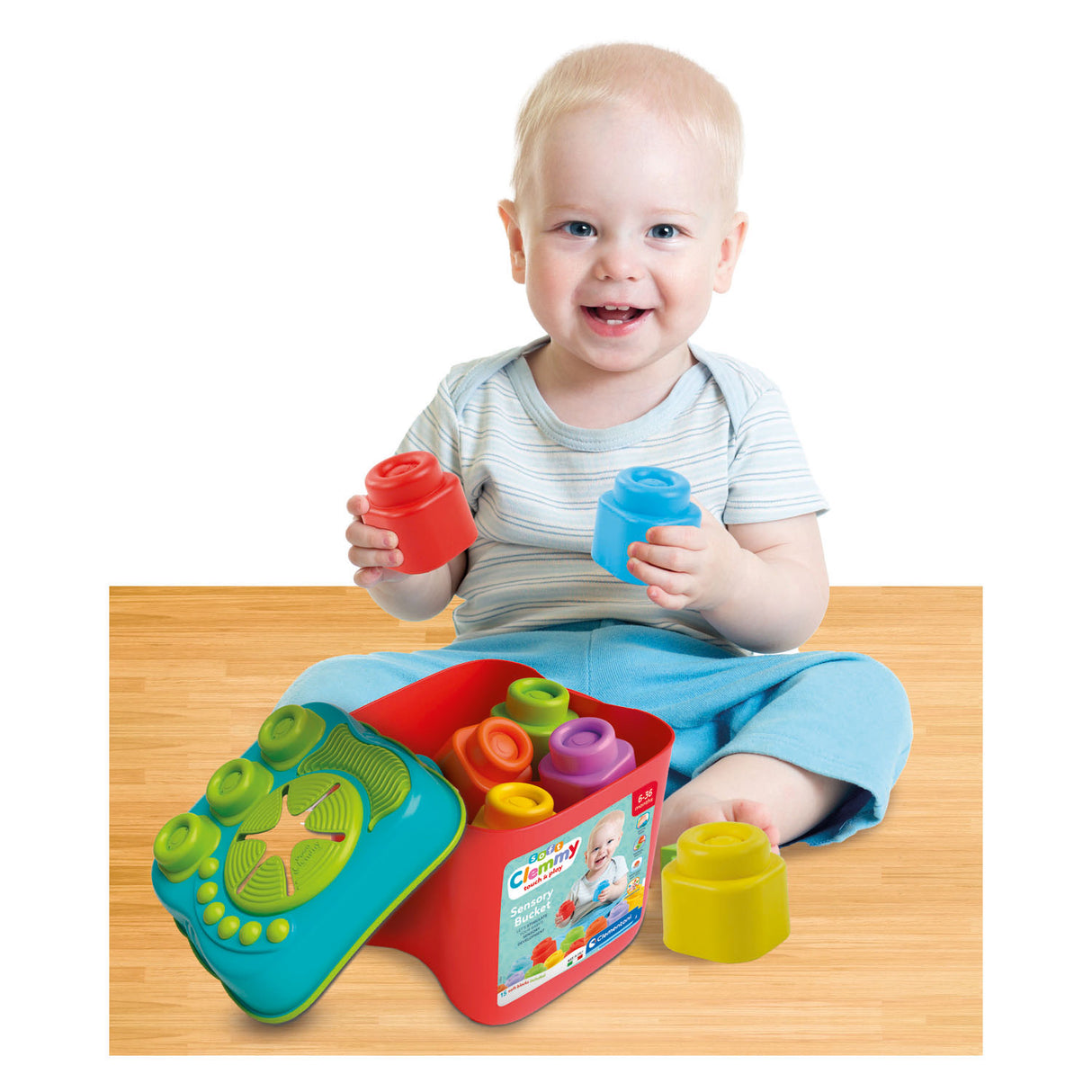 Clementoni baby clemmy - seau sensoriel avec blocs