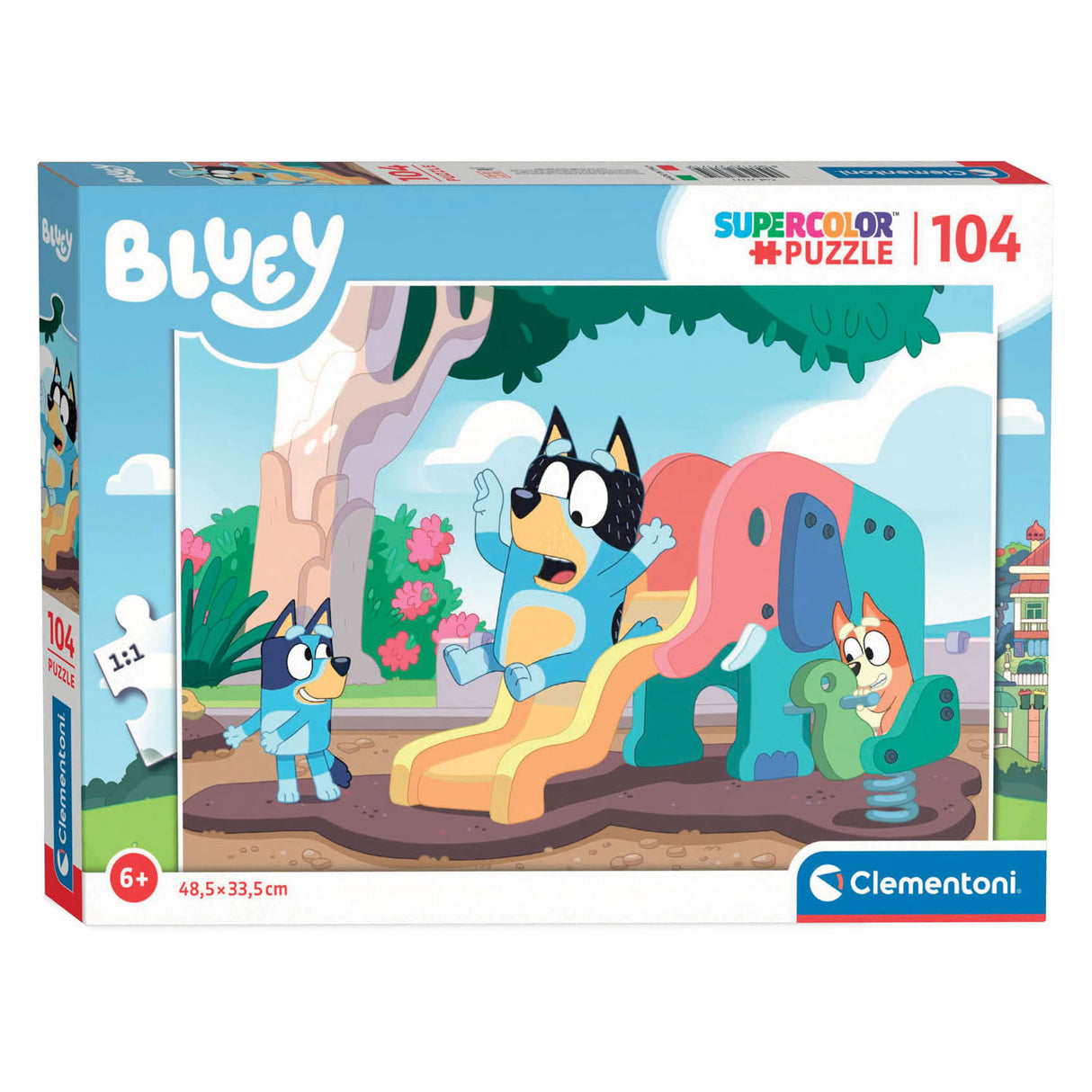Clementoni - puzzle - 104 pièces - bluey - puzzle pour enfants - à partir de 6 ans