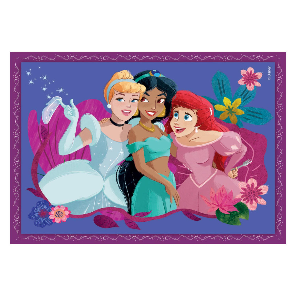 Clementoni - puzzle - 4 puzzles dans 1 boîte - princesse disney - puzzle pour enfants - supercolor