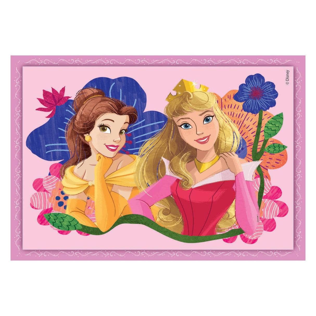 Clementoni - puzzle - 4 puzzles dans 1 boîte - princesse disney - puzzle pour enfants - supercolor