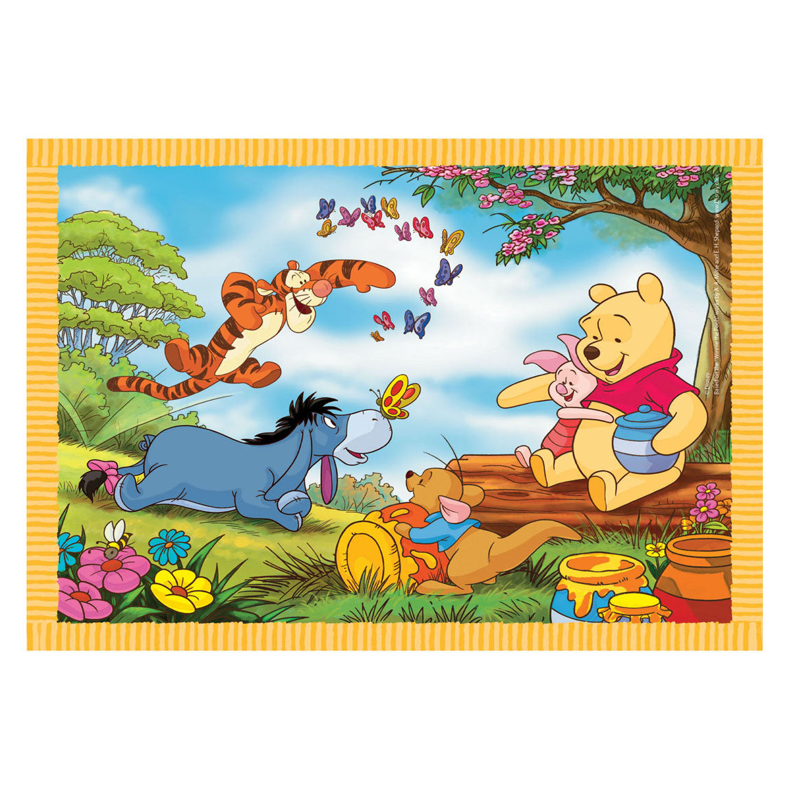 Clementoni puzzle couleur disney winnie l'ourson, 4en1